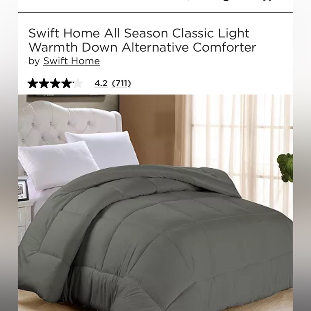 Gray BNWT Twin alternative town comforter